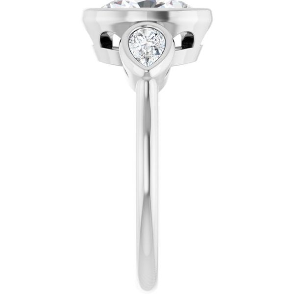 Bezel-Set Three-Stone Engagement Ring Image 4 Waddington Jewelers Bowling Green, OH