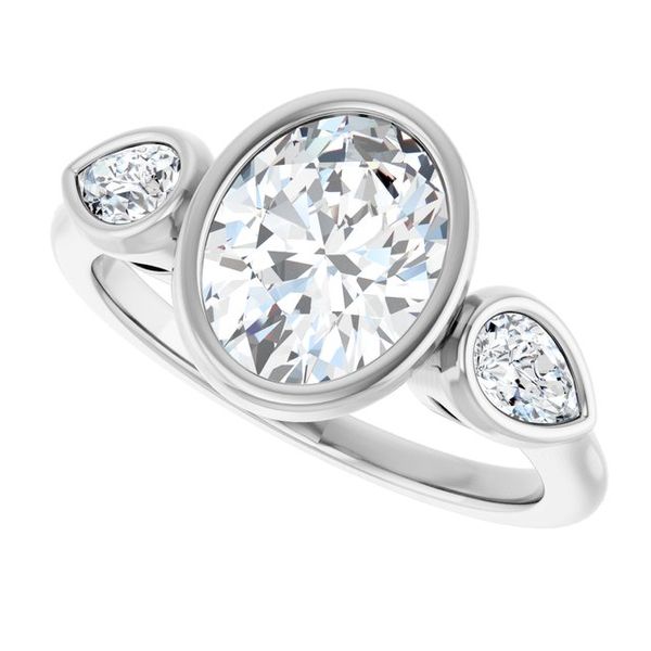Bezel-Set Three-Stone Engagement Ring Image 5 Waddington Jewelers Bowling Green, OH