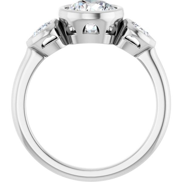 Bezel-Set Three-Stone Engagement Ring Image 2 Waddington Jewelers Bowling Green, OH