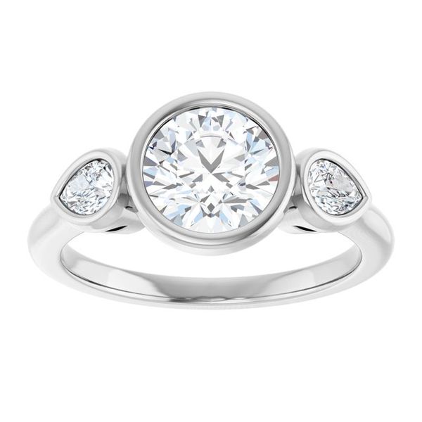 Bezel-Set Three-Stone Engagement Ring Image 3 Waddington Jewelers Bowling Green, OH