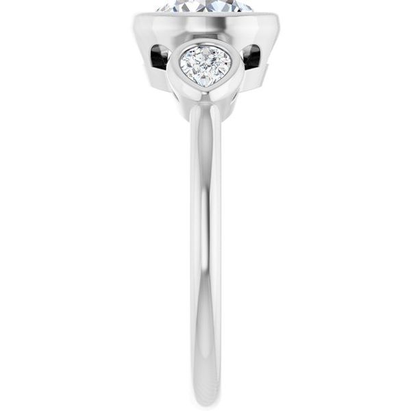 Bezel-Set Three-Stone Engagement Ring Image 4 Waddington Jewelers Bowling Green, OH