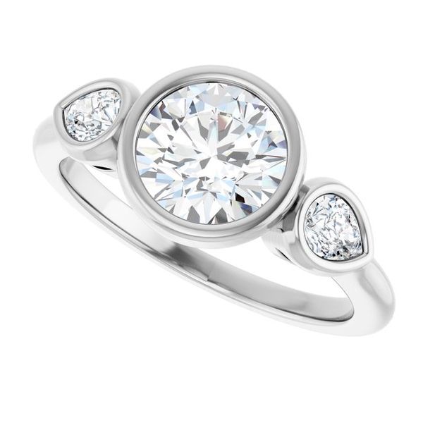 Bezel-Set Three-Stone Engagement Ring Image 5 Waddington Jewelers Bowling Green, OH