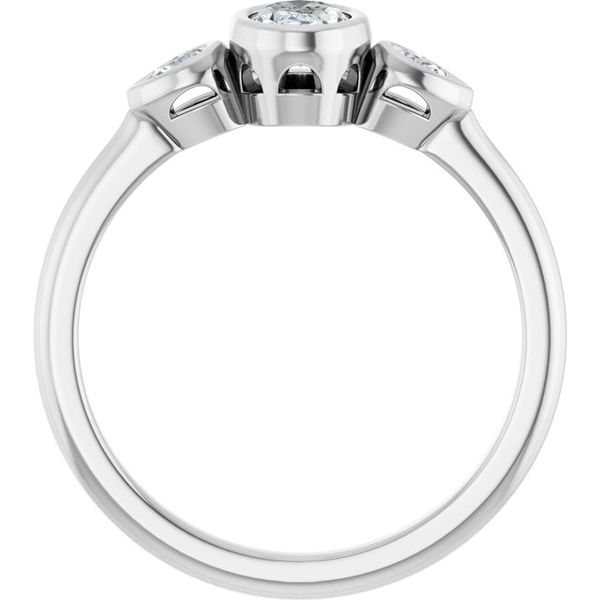 Bezel-Set Three-Stone Engagement Ring Image 2 Blocher Jewelers Ellwood City, PA