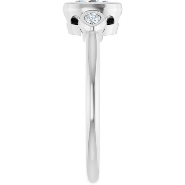 Bezel-Set Three-Stone Engagement Ring Image 4 Blocher Jewelers Ellwood City, PA