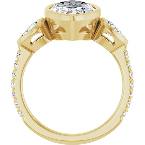 Bezel-Set Three-Stone Engagement Ring Image 2 Waddington Jewelers Bowling Green, OH