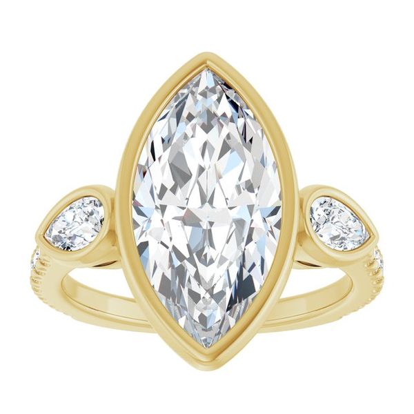 Bezel-Set Three-Stone Engagement Ring Image 3 Waddington Jewelers Bowling Green, OH