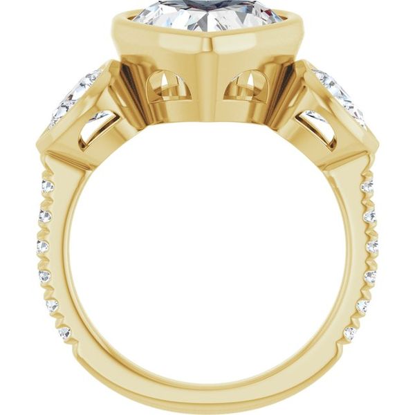 Bezel-Set Three-Stone Engagement Ring Image 2 Segner's Jewelers Fredericksburg, TX