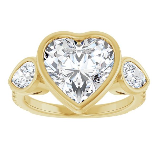 Bezel-Set Three-Stone Engagement Ring Image 3 Segner's Jewelers Fredericksburg, TX
