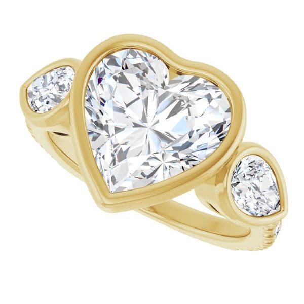 Bezel-Set Three-Stone Engagement Ring Image 5 Segner's Jewelers Fredericksburg, TX