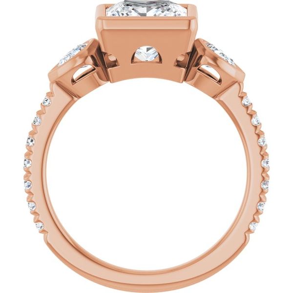 Bezel-Set Three-Stone Engagement Ring Image 2 Von's Jewelry, Inc. Lima, OH