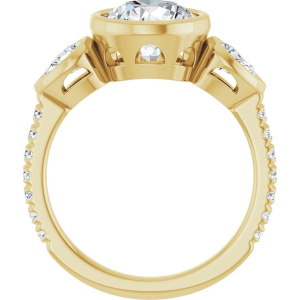 Bezel-Set Three-Stone Engagement Ring Image 2 Blocher Jewelers Ellwood City, PA