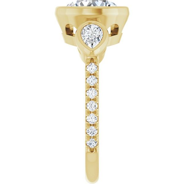 Bezel-Set Three-Stone Engagement Ring Image 4 Blocher Jewelers Ellwood City, PA