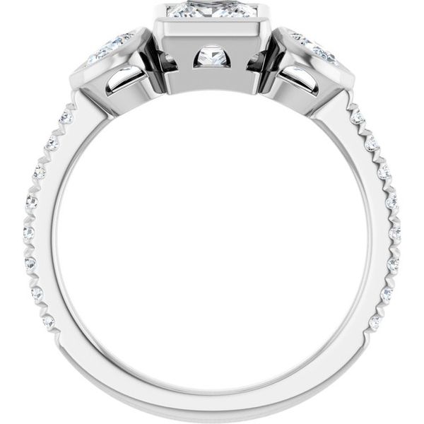 Bezel-Set Three-Stone Engagement Ring Image 2 Segner's Jewelers Fredericksburg, TX
