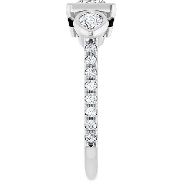 Bezel-Set Three-Stone Engagement Ring Image 4 Segner's Jewelers Fredericksburg, TX