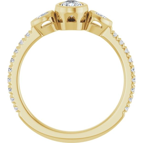Bezel-Set Three-Stone Engagement Ring Image 2 Von's Jewelry, Inc. Lima, OH