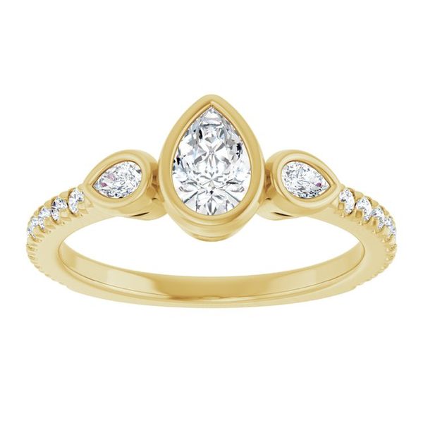 Bezel-Set Three-Stone Engagement Ring Image 3 Von's Jewelry, Inc. Lima, OH