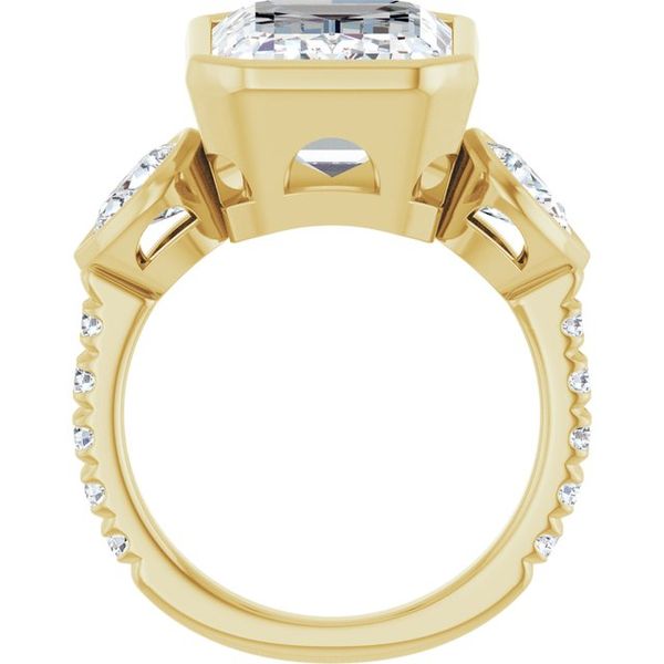 Bezel-Set Three-Stone Engagement Ring Image 2 Blue Water Jewelers Saint Augustine, FL