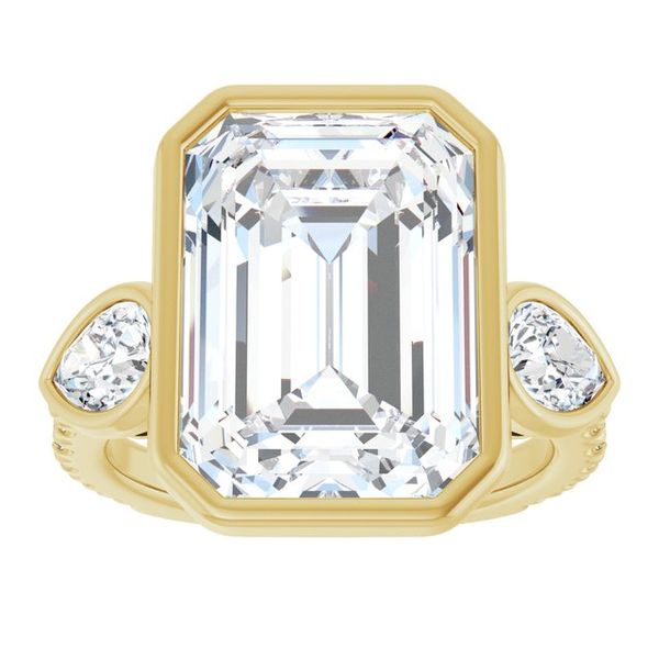 Bezel-Set Three-Stone Engagement Ring Image 3 Blue Water Jewelers Saint Augustine, FL