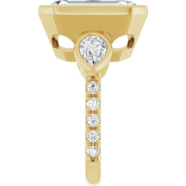 Bezel-Set Three-Stone Engagement Ring Image 4 Blue Water Jewelers Saint Augustine, FL