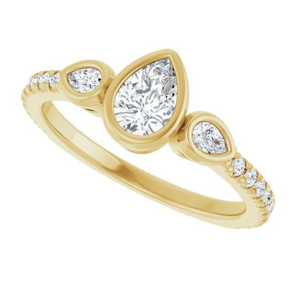 Bezel-Set Three-Stone Engagement Ring Image 5 Segner's Jewelers Fredericksburg, TX