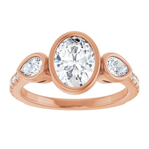 Bezel-Set Three-Stone Engagement Ring Image 3 Blocher Jewelers Ellwood City, PA
