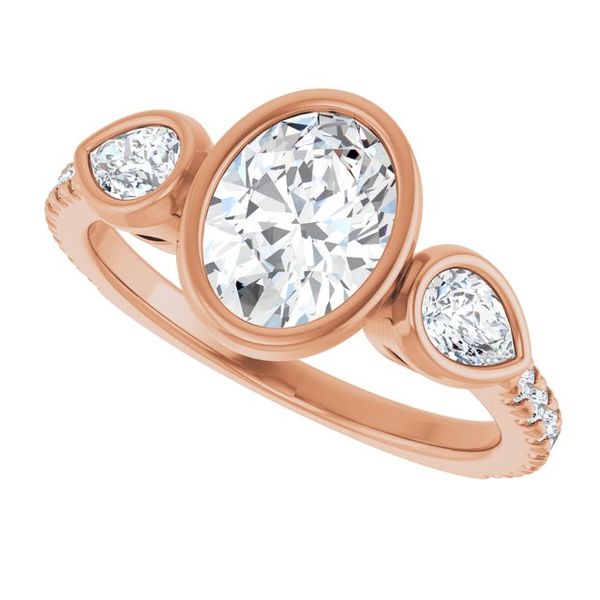 Bezel-Set Three-Stone Engagement Ring Image 5 Blocher Jewelers Ellwood City, PA