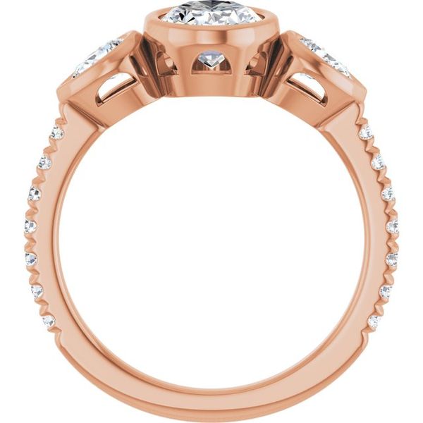 Bezel-Set Three-Stone Engagement Ring Image 2 Waddington Jewelers Bowling Green, OH