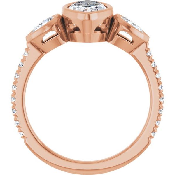 Bezel-Set Three-Stone Engagement Ring Image 2 Colonial Jewelers of Easton Easton, MD