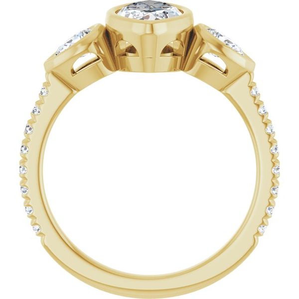 Bezel-Set Three-Stone Engagement Ring Image 2 Waddington Jewelers Bowling Green, OH