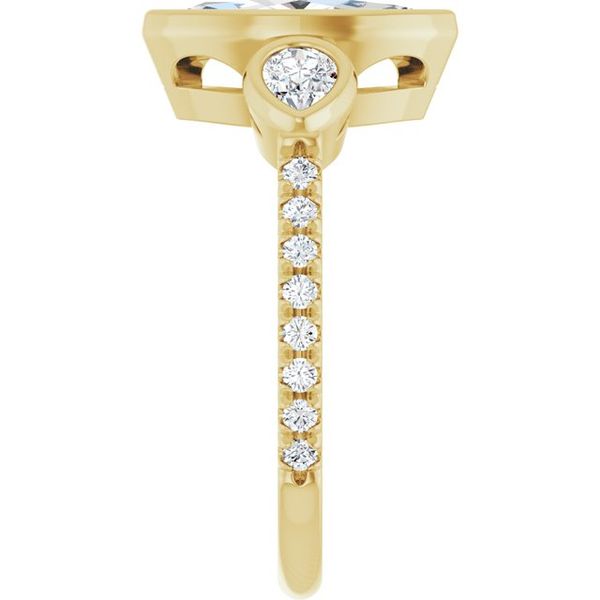Bezel-Set Three-Stone Engagement Ring Image 4 Waddington Jewelers Bowling Green, OH