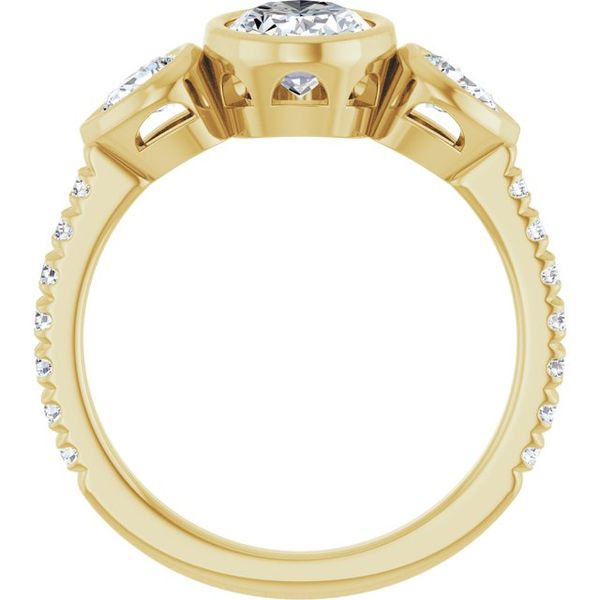 Bezel-Set Three-Stone Engagement Ring Image 2 Von's Jewelry, Inc. Lima, OH