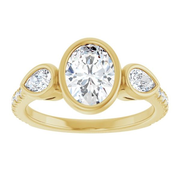 Bezel-Set Three-Stone Engagement Ring Image 3 Von's Jewelry, Inc. Lima, OH