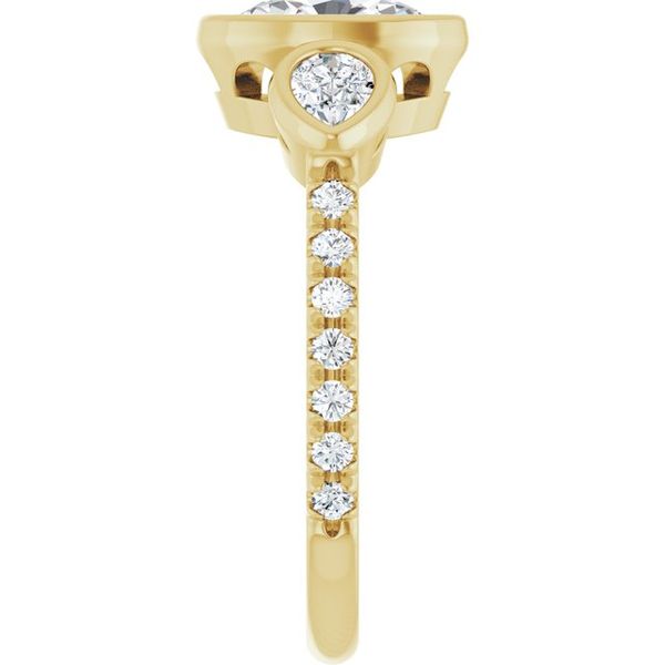 Bezel-Set Three-Stone Engagement Ring Image 4 Von's Jewelry, Inc. Lima, OH