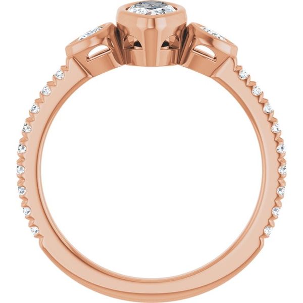 Bezel-Set Three-Stone Engagement Ring Image 2 Blue Water Jewelers Saint Augustine, FL