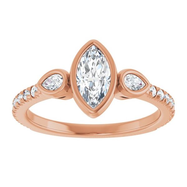 Bezel-Set Three-Stone Engagement Ring Image 3 Blue Water Jewelers Saint Augustine, FL