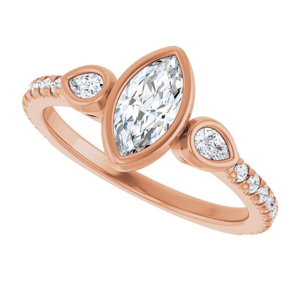 Bezel-Set Three-Stone Engagement Ring Image 5 Blue Water Jewelers Saint Augustine, FL