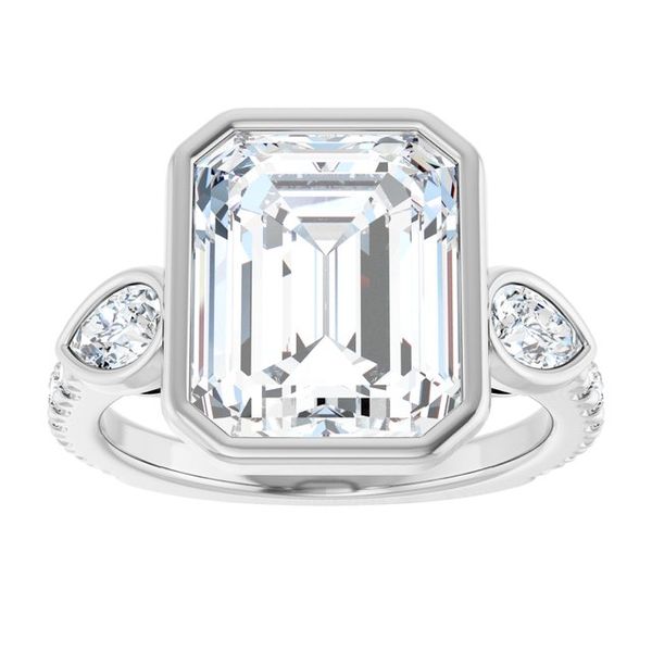 Bezel-Set Three-Stone Engagement Ring Image 3 Colonial Jewelers of Easton Easton, MD