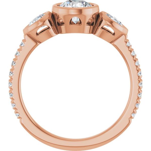 Bezel-Set Three-Stone Engagement Ring Image 2 Waddington Jewelers Bowling Green, OH