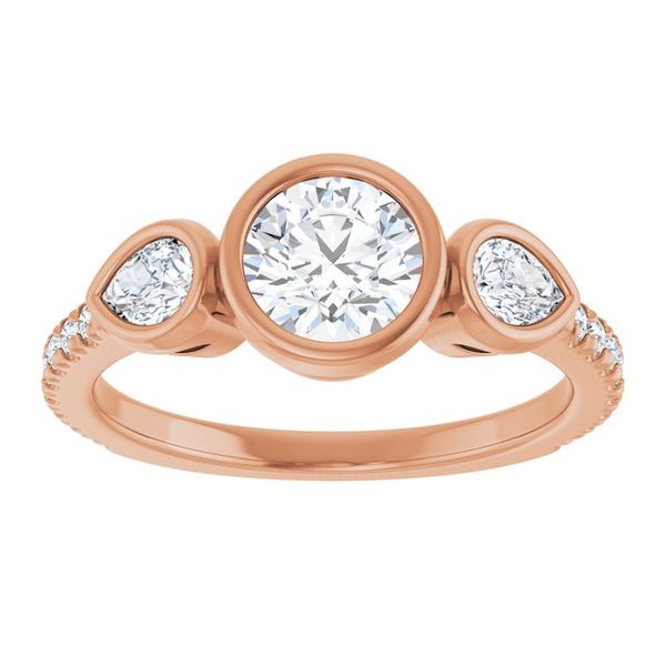 Bezel-Set Three-Stone Engagement Ring Image 3 Waddington Jewelers Bowling Green, OH