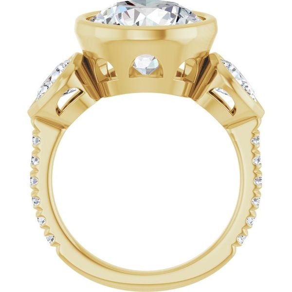 Bezel-Set Three-Stone Engagement Ring Image 2 Waddington Jewelers Bowling Green, OH
