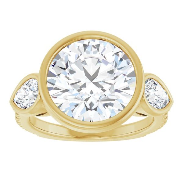 Bezel-Set Three-Stone Engagement Ring Image 3 Waddington Jewelers Bowling Green, OH