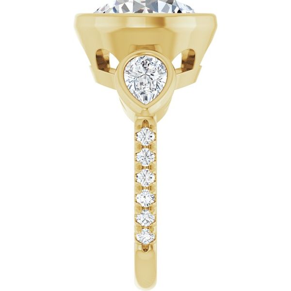 Bezel-Set Three-Stone Engagement Ring Image 4 Waddington Jewelers Bowling Green, OH