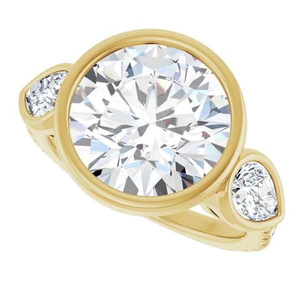 Bezel-Set Three-Stone Engagement Ring Image 5 Waddington Jewelers Bowling Green, OH