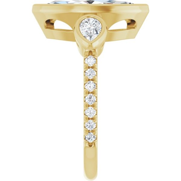 Bezel-Set Three-Stone Engagement Ring Image 4 Stephen's Fine Jewelry Leawood, KS