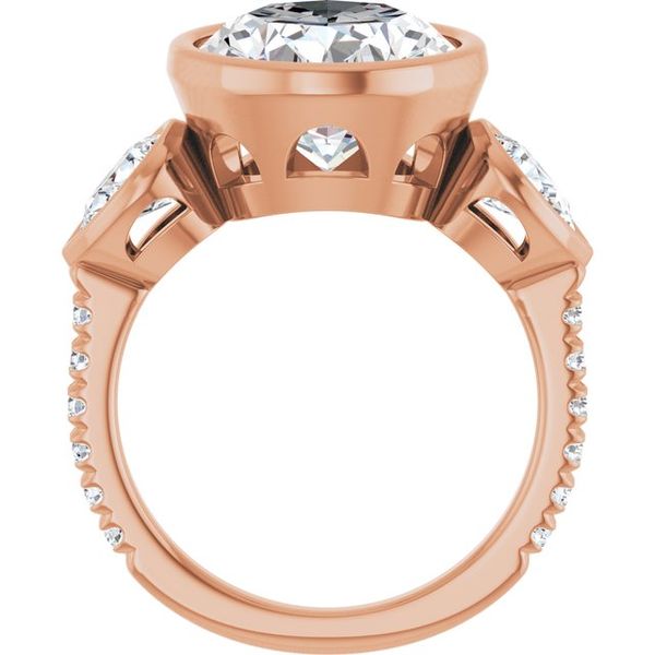 Bezel-Set Three-Stone Engagement Ring Image 2 Waddington Jewelers Bowling Green, OH