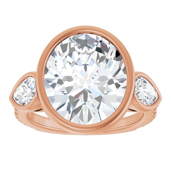 Bezel-Set Three-Stone Engagement Ring Image 3 Waddington Jewelers Bowling Green, OH