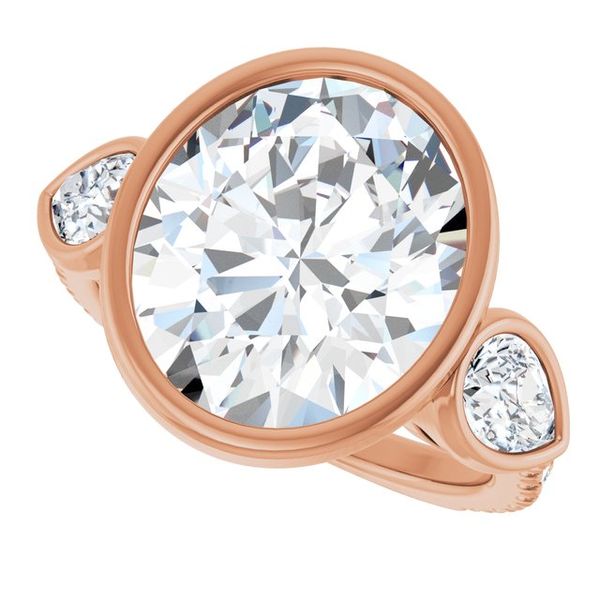 Bezel-Set Three-Stone Engagement Ring Image 5 Waddington Jewelers Bowling Green, OH