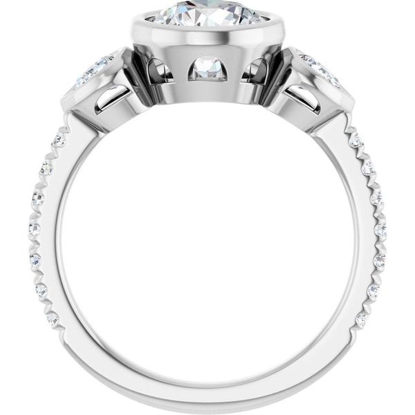 Bezel-Set Three-Stone Engagement Ring Image 2 Waddington Jewelers Bowling Green, OH