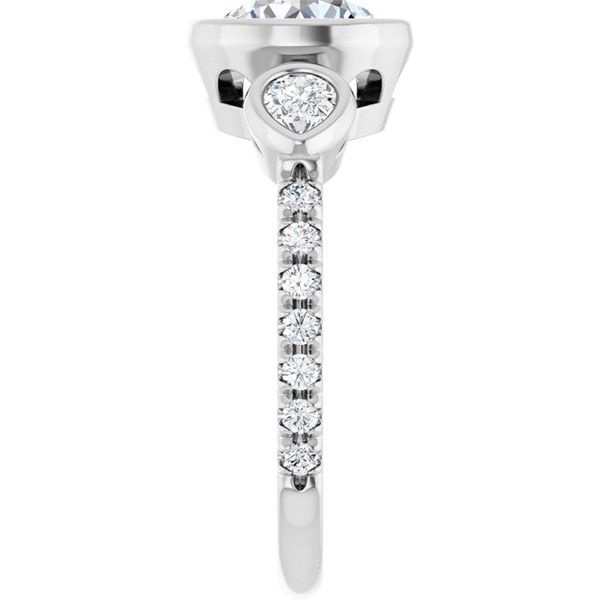 Bezel-Set Three-Stone Engagement Ring Image 4 Waddington Jewelers Bowling Green, OH