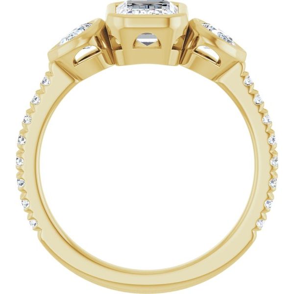 Bezel-Set Three-Stone Engagement Ring Image 2 Von's Jewelry, Inc. Lima, OH